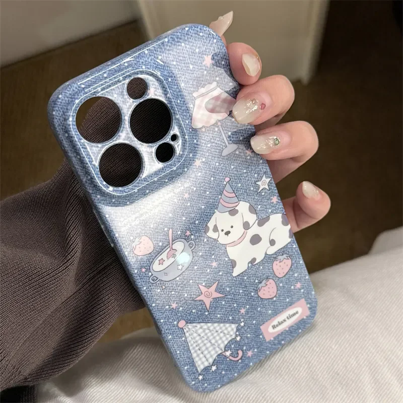 パーソナライズされたカウボーイスターアンブレラパピーフォンケース iPhone 17 16 15 14 13 12 11 Pro Max Y2Kカバー 落下防止 インスヒーリング