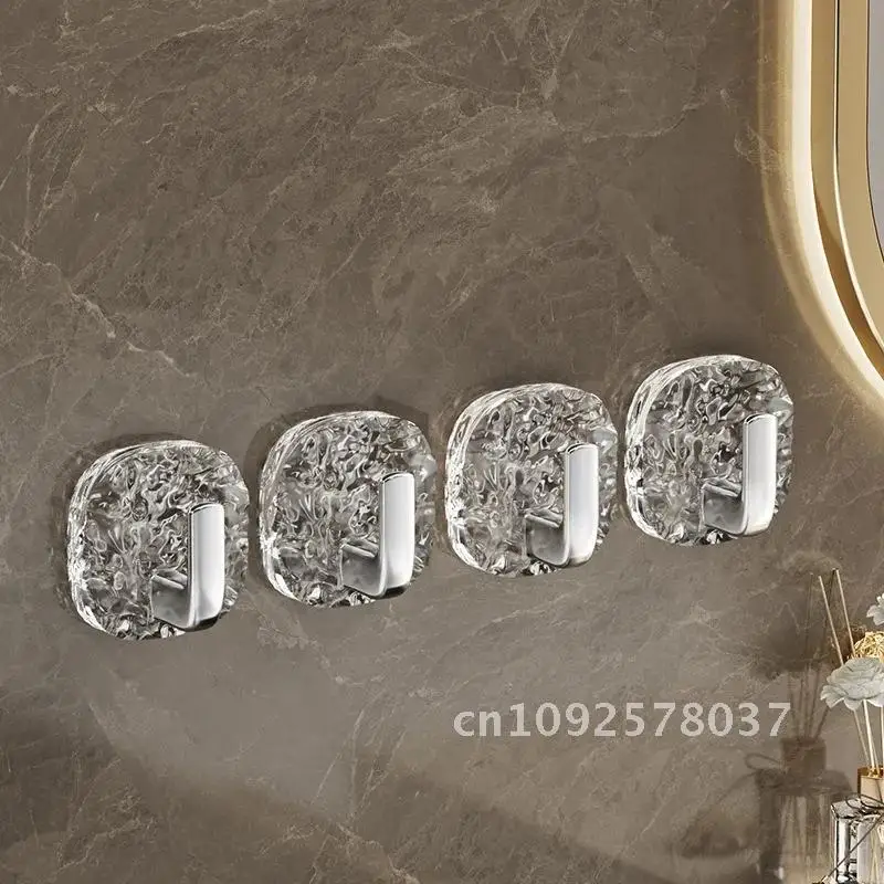 4pcs Wall Hooks Clothes Hook Bathroom Towel Hanger Hook Self-Adhesive Door Back Storage Robe Hook kitchen Bathroom Accessories