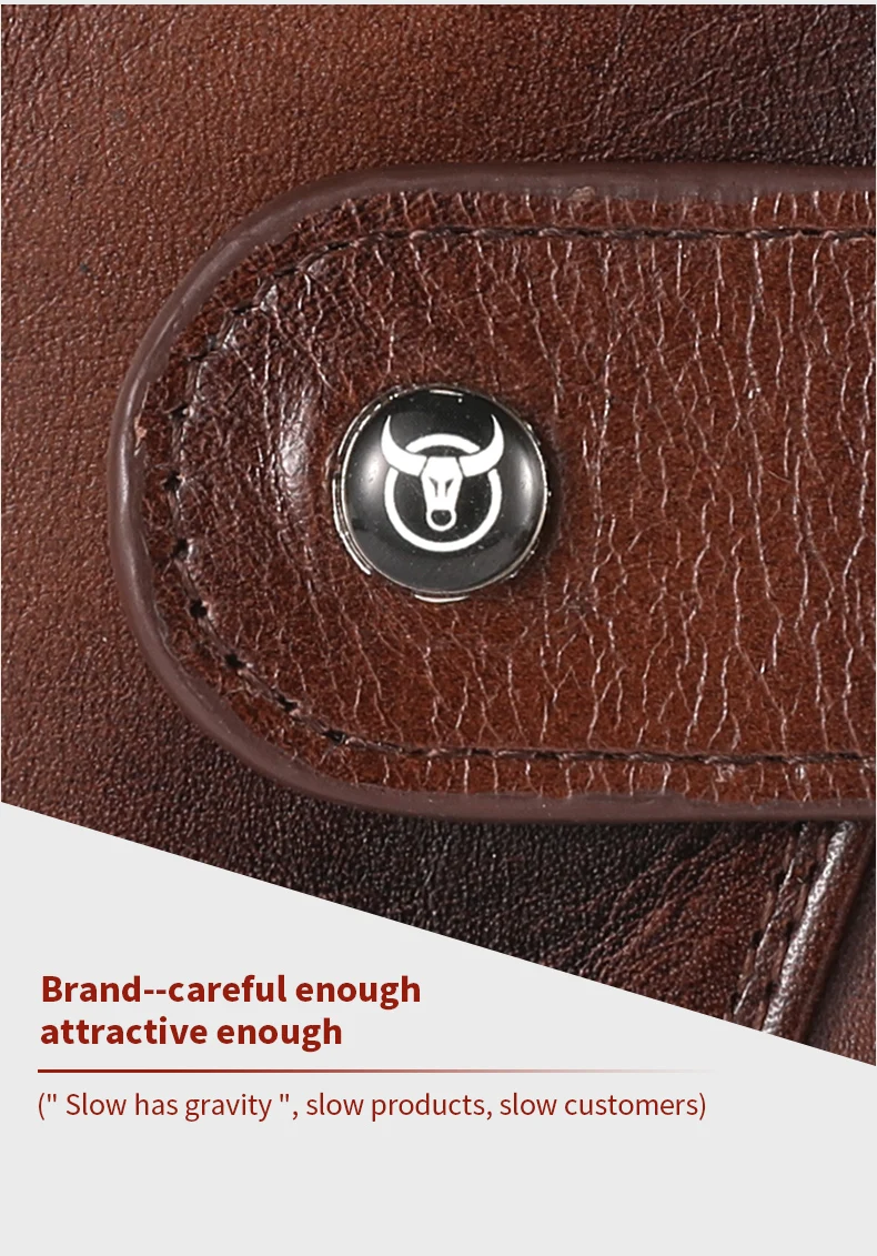 Bull captain Echt leder Herren Bifold Brieftasche mit Reiß verschluss sicher speichern Sie Ihr Bargeld und Karten RFID Blocking Karten halter – Detail 13