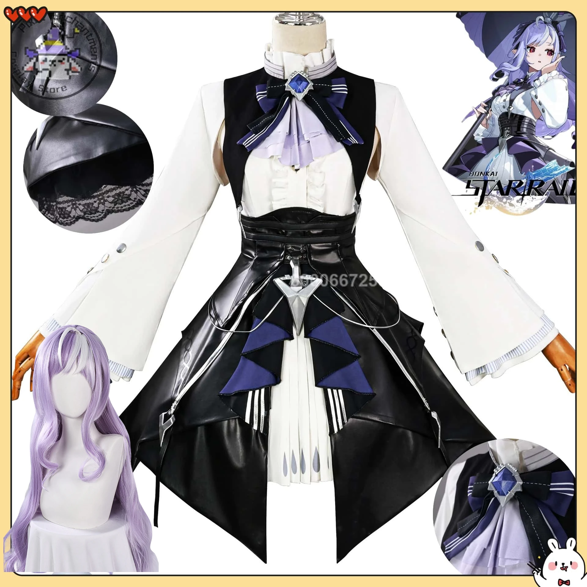 

Game Zenless Zone Zero Vivian Cosplay Costume Anime Fashion Dress Wig Full Set Uniform for Girls Women Adult Comic Con Role Play
