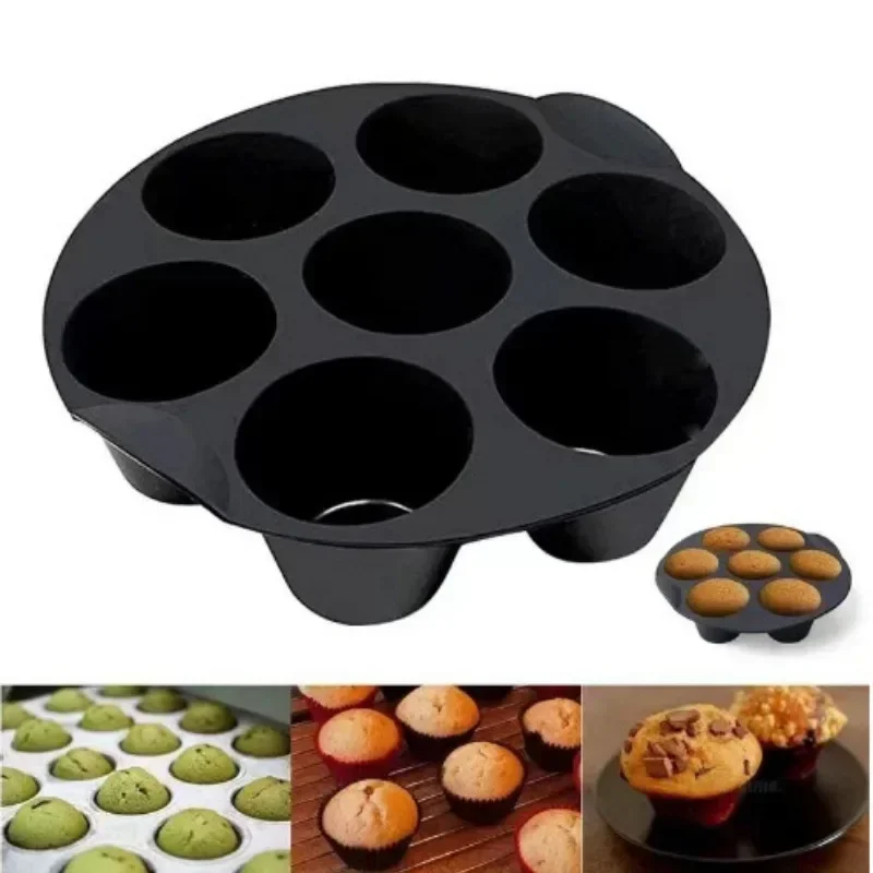 Air Fryer Cage Dish Pan Rack Tray Pot Accessories Silicone Cake Mold DIY Kitchen Baking Tool Muffin Pan Cupcake Food Grade Mould