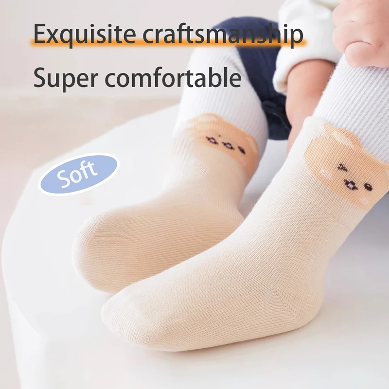 5Pairs 0-5Years Spring Autumn Newborn Toddlers Cotton Socks Little Penguin High Elasticity Anti-pilling Fashion of Animals
