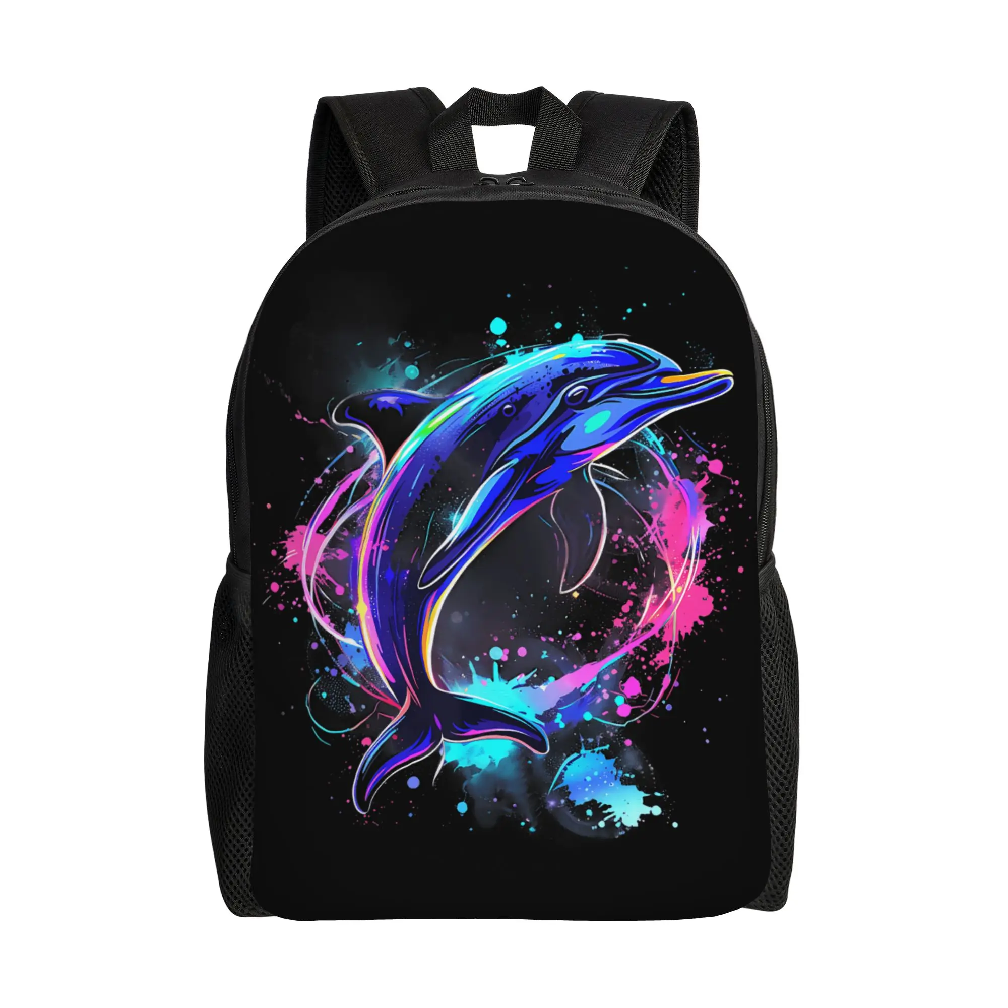 Dolphin Watercolor Sea Ocean Animal Ocean Sea Dolphin Backpack  Travel Backpacks Girl Novelty School Bags Colorful Rucksack