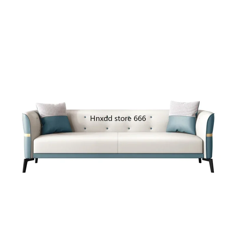 Small apartment technology cloth living room modern Italian light luxury buckle sofa