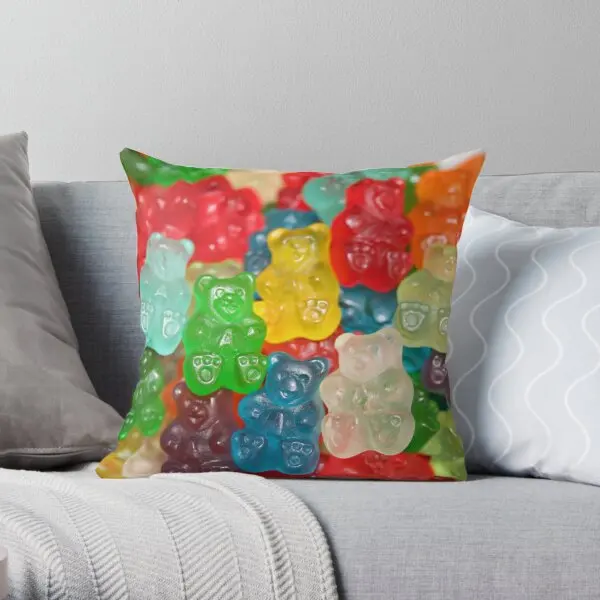 Gummy Bears  Printing Throw Pillow Cover Waist Bed Fashion Sofa Office Decor Soft Car Comfort Case Pillows not include One Side