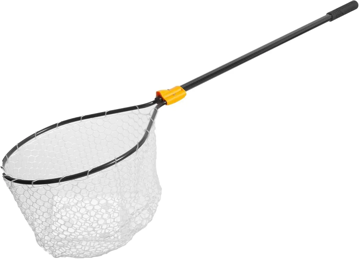 

20" x 23" Teardrop Fishing Net with Sliding Handle, Tangle-Free Micromesh, Black/Yellow