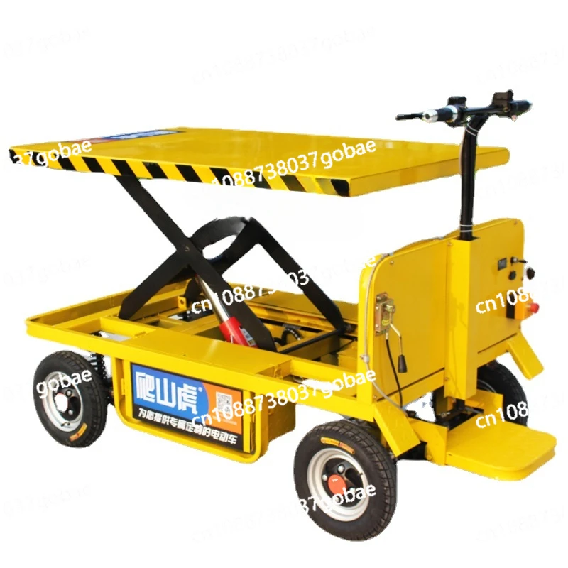 Electric Flat Truck Lift Platform Hydraulic Four-Wheel Hand Push Trolley Truck King