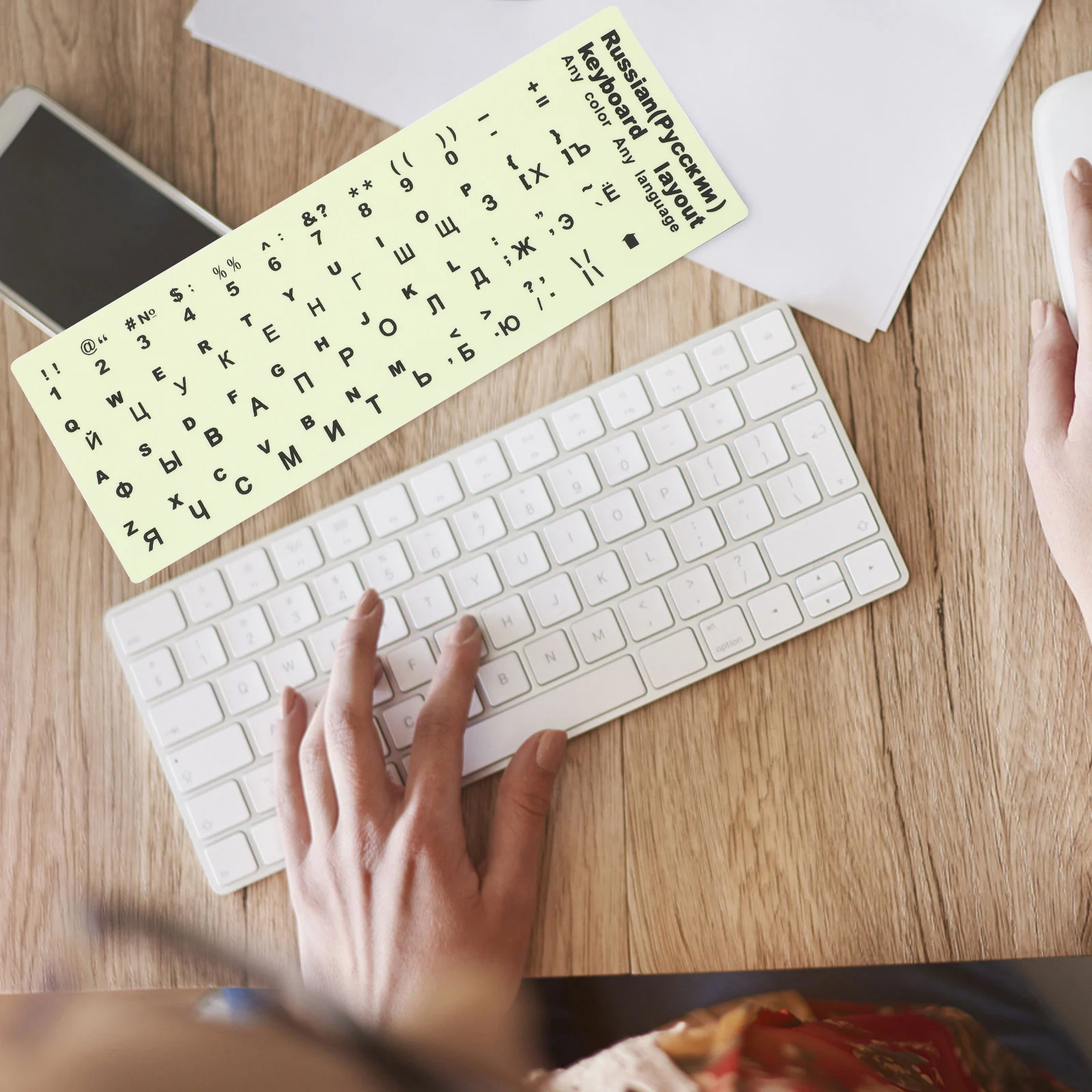 

Luminous Keyboard Stickers Laptop Computer Film Desktop Replacement Letters Ring Covers for