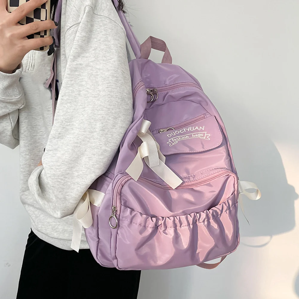 Fashion Korean Backpack Student Backpacks Preppy Style Solid Color Macaron Cute Little Fresh Backpack For School Children