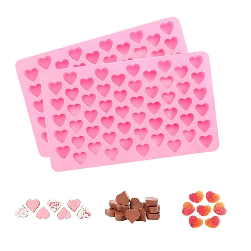 Heart Silicone Molds Non-Stick Food Grade Silicone Baking Mold Reusable Candy Mold Used for Jelly Chocolate Making Supplies