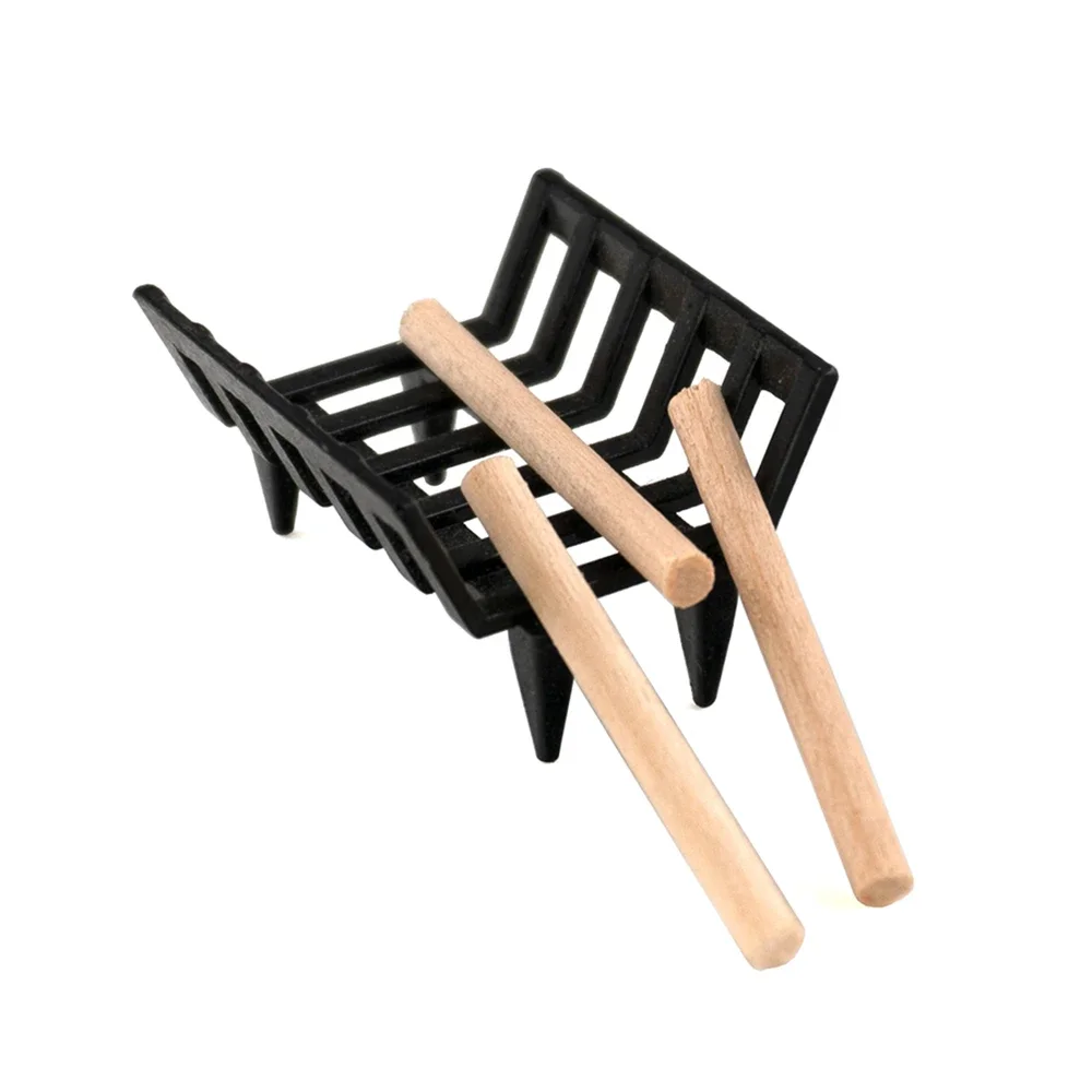 1/12 Dollhouse Miniature Firewood Frame Set Mini Shelf Model Toy for Doll House Accessories Decoration