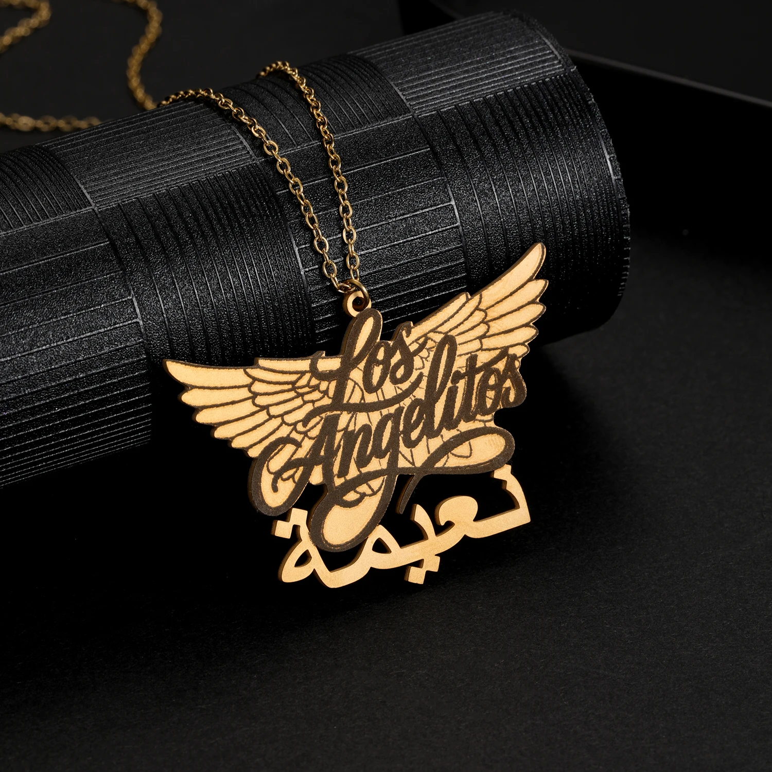 Personalisierte Logo-Anhänger-Halskette mit Gravur, Edelstahl-Halskette mit individuellem Bild, Maßgefertigter Schmuck als Geschenk – Detail 5