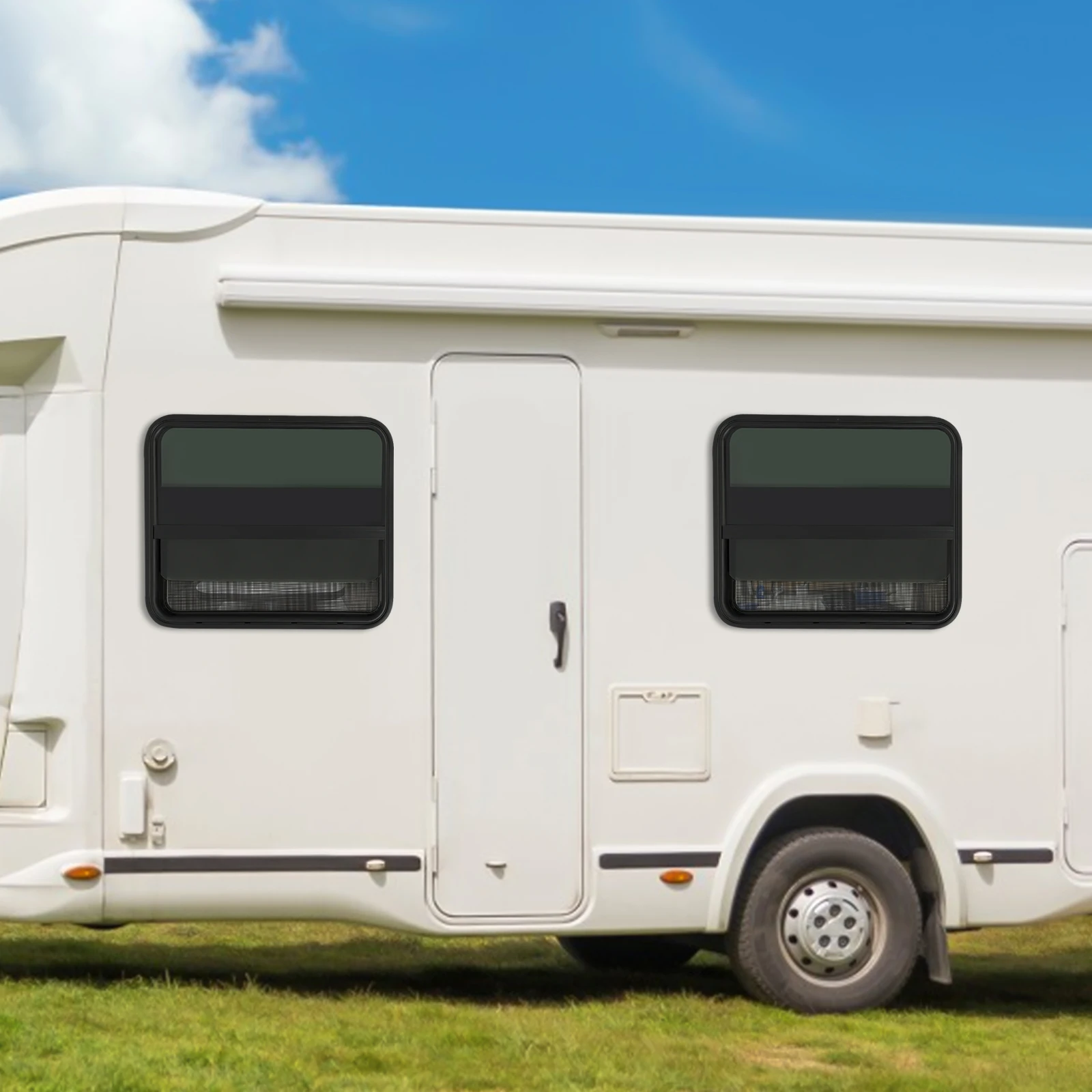 30x24 بوصة عمودي RV نافذة سبائك الألومنيوم الزجاج المقسى مع مشبك شاشة الحشرات على تركيب العالمي صالح لشاحنة التخييم