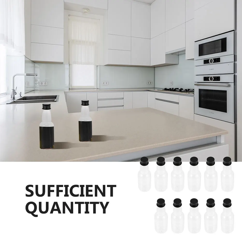 

20Pcs Small Liquor Bottles Leak-Proof Mini Wine Containers for Beverages Milk Tea Sauce Storage Lightweight Clear Plastic Juice