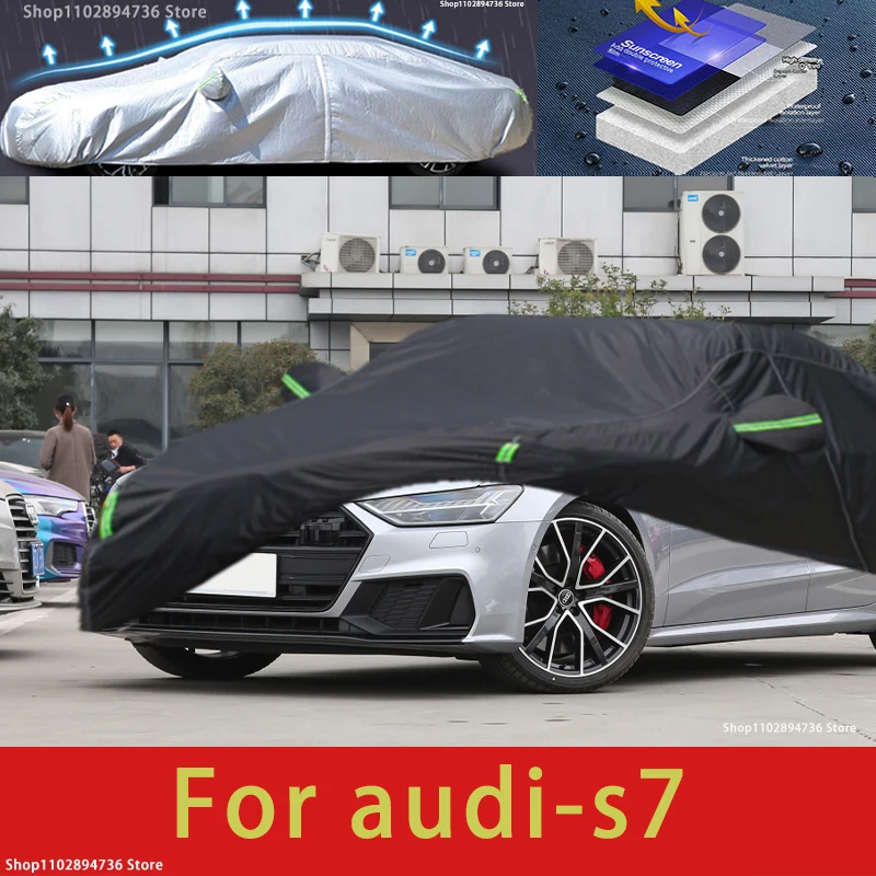 

For audi s7 fit Outdoor Protection Full Car Covers Snow Cover Sunshade Waterproof Dustproof Exterior black car cover