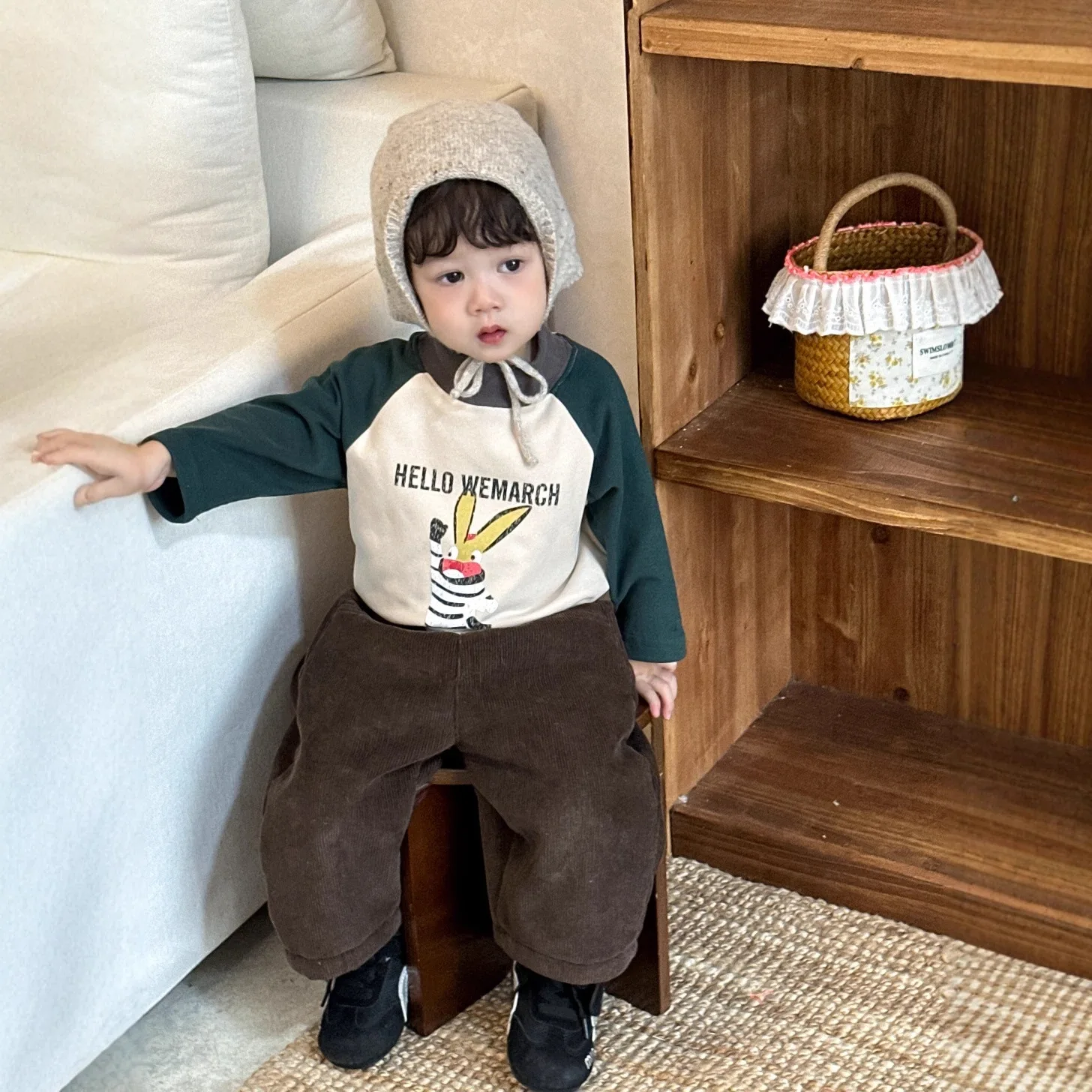 

​​2025 Fall Winter Kids Sweatshirts Pants Set Korean Style Boys Fleece Lined Warm Outfit Baby Clothes 2PCs
