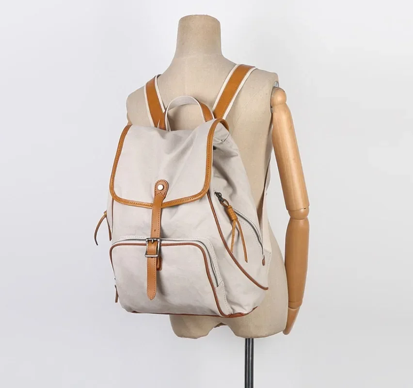 Leisure niche backpack, fashionable and versatile women's bag, student backpack, large capacity canvas backpack