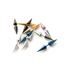 1Pair Fashion 316L Stainless Steel Spike Cone Stud Earring for Women Men Classic Cartilage Tragus Helix Earring Piercing Jewelry