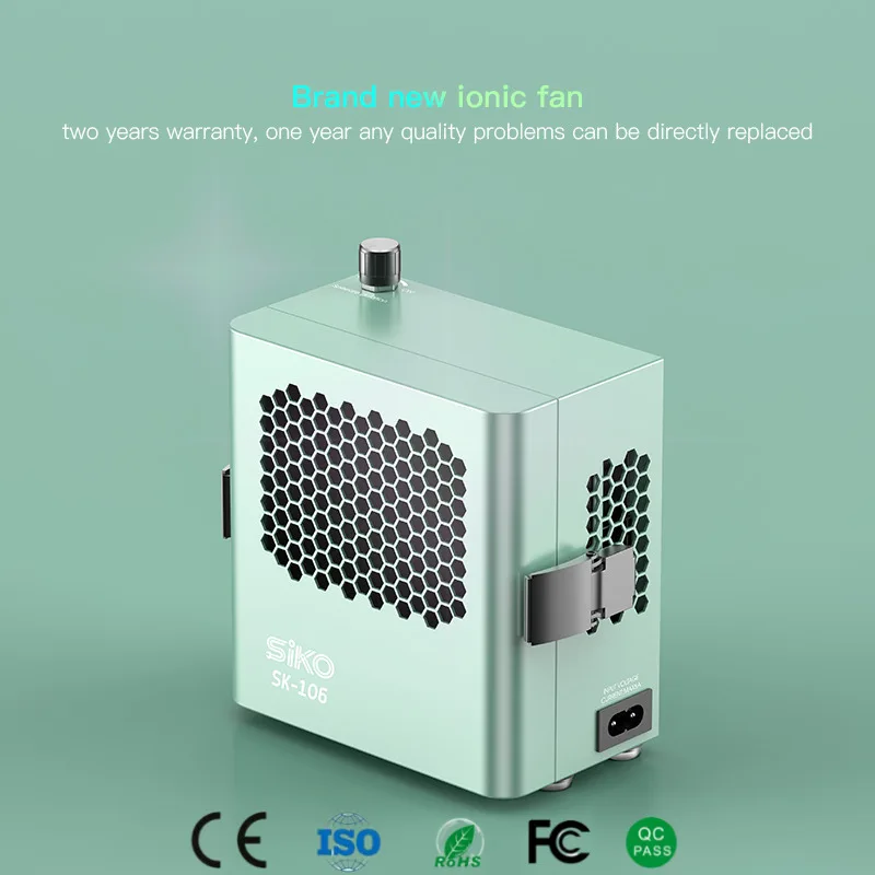 

8000RPM Ionic Fan with Double-Layer Filter SK-106 Professional Soldering Smoke Absorber Heavy-Duty Use for Welding & Woodworking