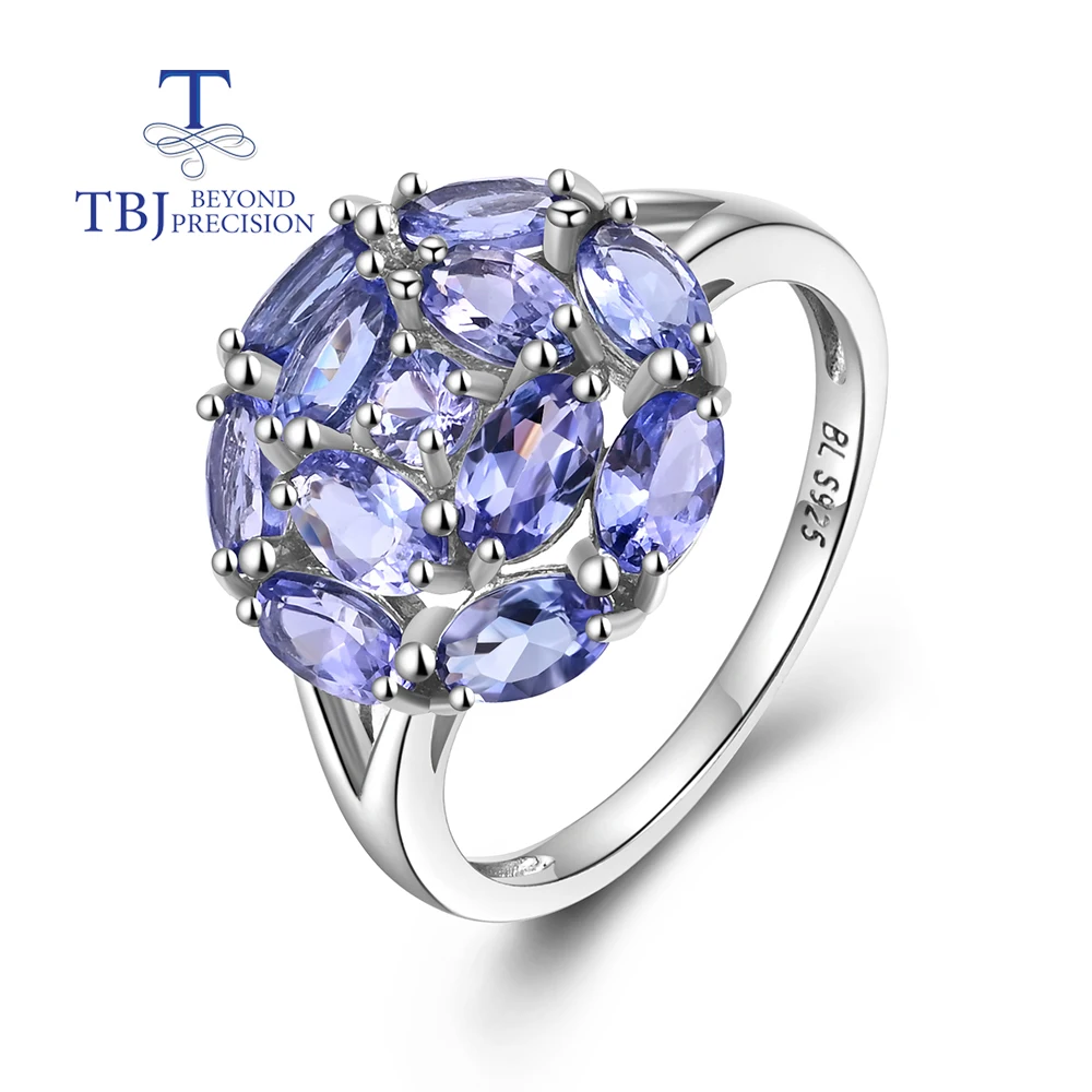 

Light luxury blue Tanzanite Natural gemstone ring for women 925 Sterling Silver Simple design anniversary gift