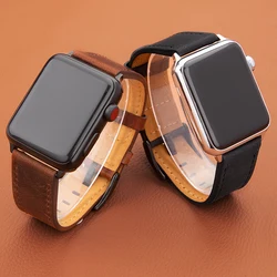 Leather Strap For Apple Watch Band 49mm 44 45 42mm 40 46 38 41mm Crazy Horse Style Bracelet IWatch Ultra Series 10 9 8 7 SE 6 5