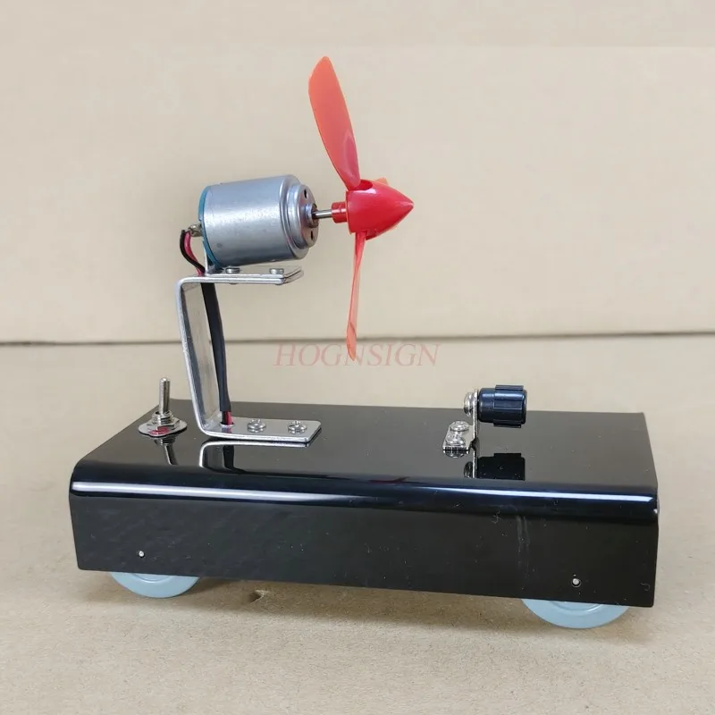 Action force and reaction force Wind trolley Recoil propeller Air recoil dynamic science and physics experiment