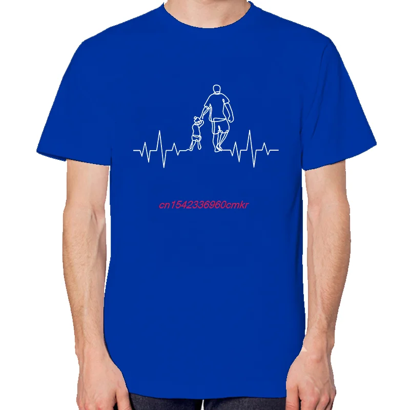 Father And Daughter Heartbeat Ekg Partner Funny Shirts Graphic Tee Fashion For Man New In Tops And T-Shirts Cotton T-Shirt