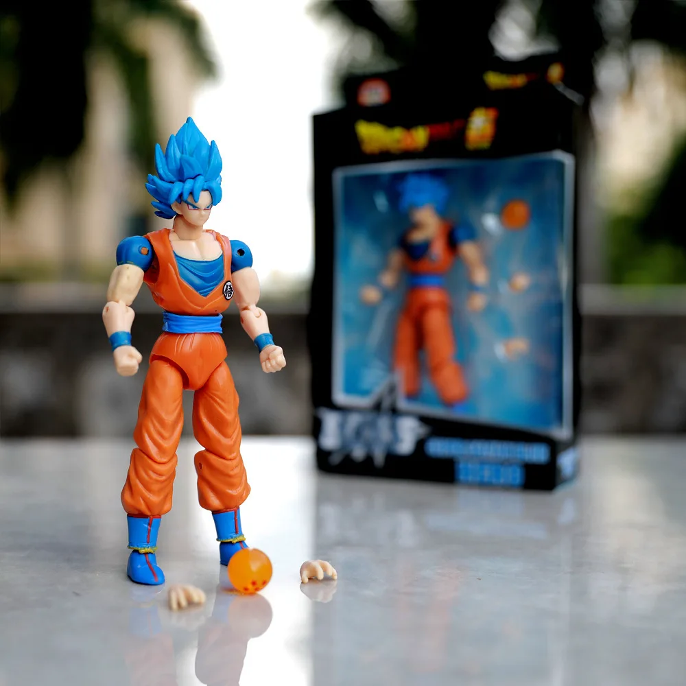 Ainme Dragon Ball Blue Hair Goku  PVC Action Figure Collection Statue Model Toy 17cm