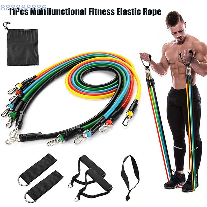 [B]11 Piece Set Of Muscle Training Straps, Multifunctional Fitness Tension Strap, Fitness Tension Training Harness, Elastic Rope