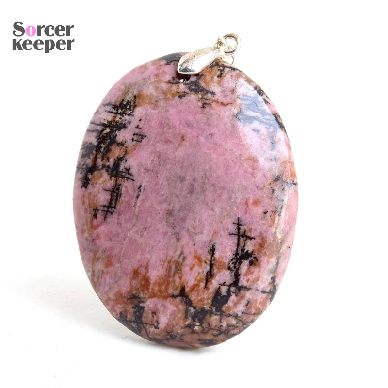 Women & Men Fashion Jewelry Pendants Necklaces With Chain Wholesale Rhodonite Jasper Beads Quartz Stone Colares Femininos QS307H