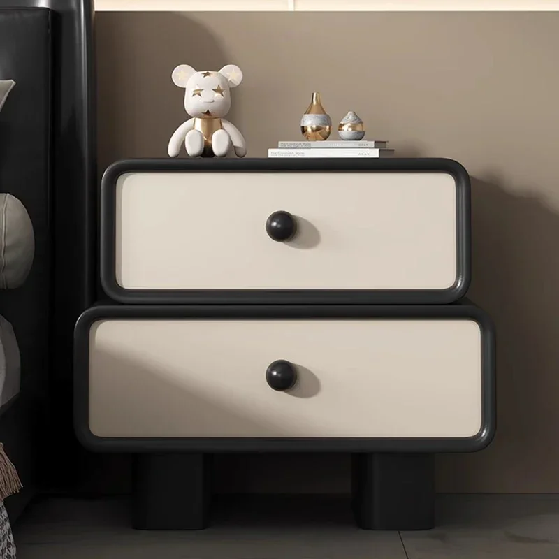Solid Wood Modern Nightstands Minimalist Black Aesthetic Pretty Bedside Table Simple Design Meble Do Pokoju Home Furniture