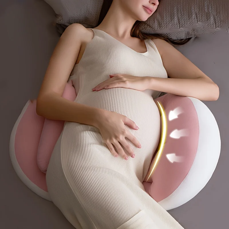Almohada ergonómica para embarazo para personas mayores, almohadilla de soporte en forma de U con protección de cintura