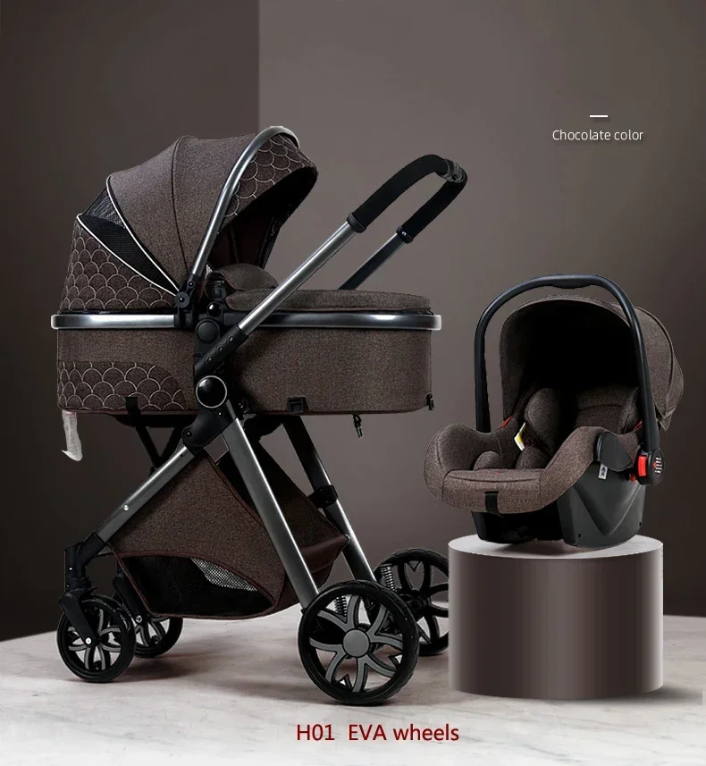 NONE 2025 Neue Kinderwagen 3 in 1 Hohe Landschaft Kinderwagen Liegende Kinderwagen Faltbare Kinderwagen Baby Stubenwagen Puchair Neugeborenen 10