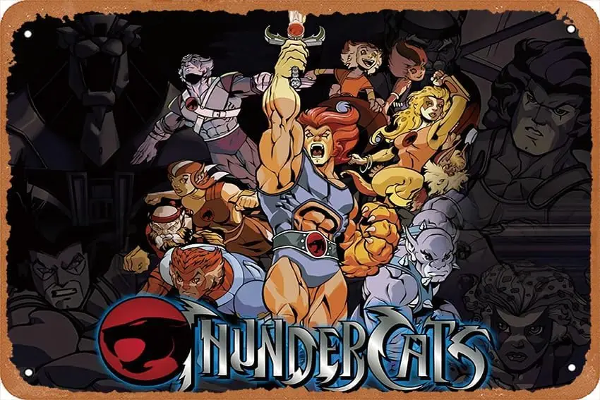 Póster con impresión artística del programa de televisión Thundercats, lata vintage para habitaciones, cocinas, dormitorios, oficinas, bares, cafeterías, clubes, restaurantes, granjas, pubs