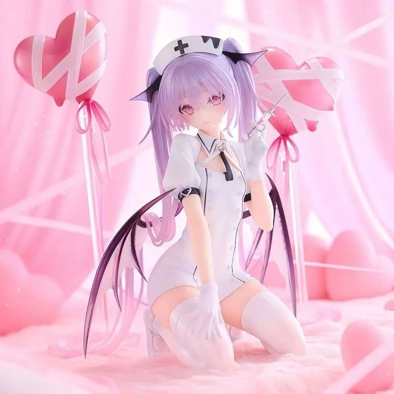 

In Stock Chainsaw man Eve Love Nurse Get an injection Freedom Table setup Enchanting Purple hair PVC Mini hot Model Gift Toys