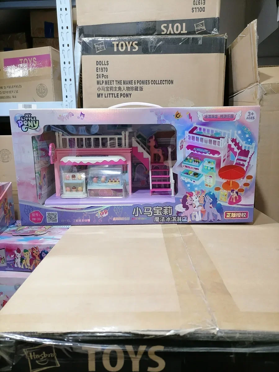 

Hasbro My Little Pony Ice Cream House Assembled Model Toy Collection Acton Figure Girl Boys Play House Birthday Gift