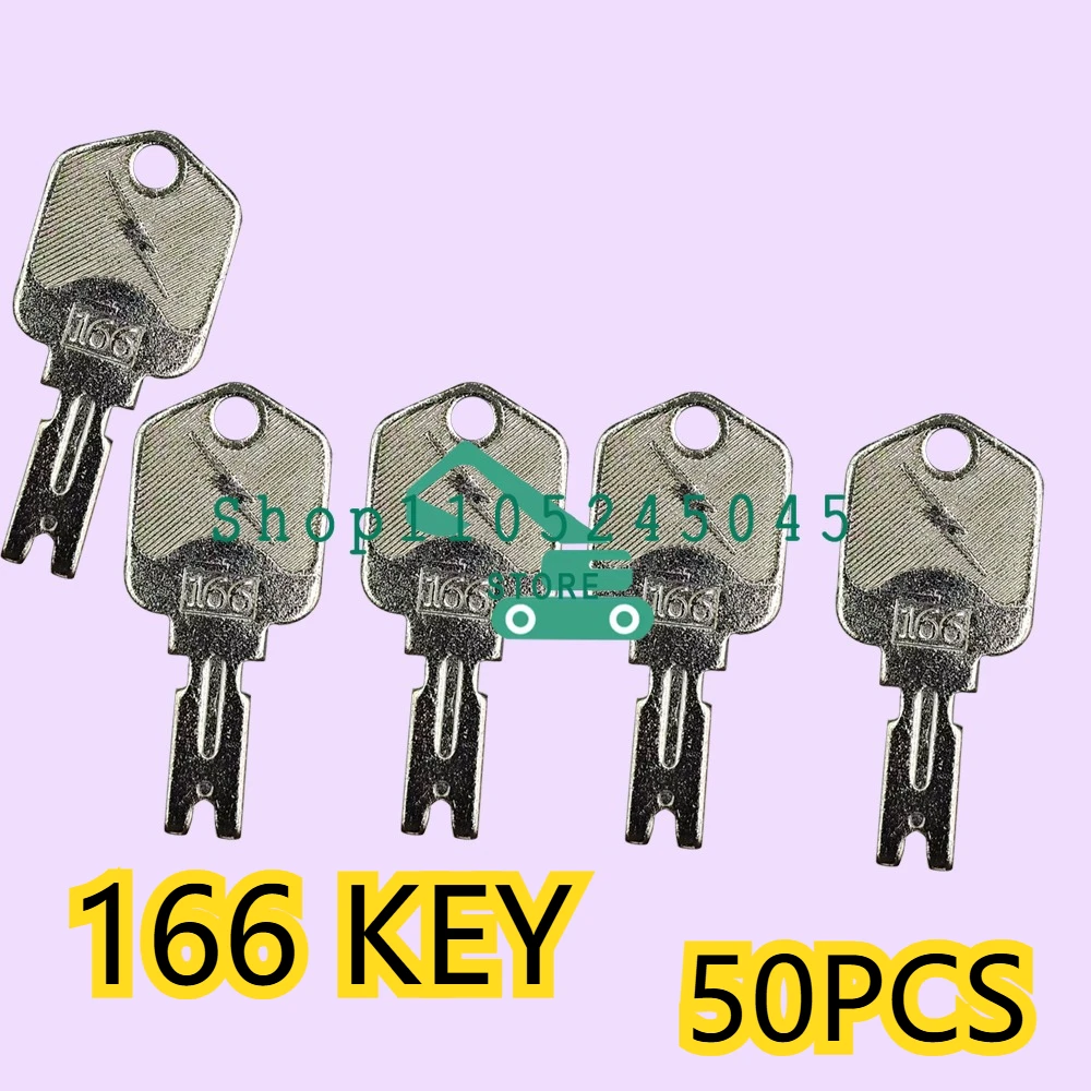 50PCS New 166 Forklift Key for Pollak Clark Yale Hyster for Komatsu Gradall Gehl for Daewoo Doosan A214062 5133504 High Quality