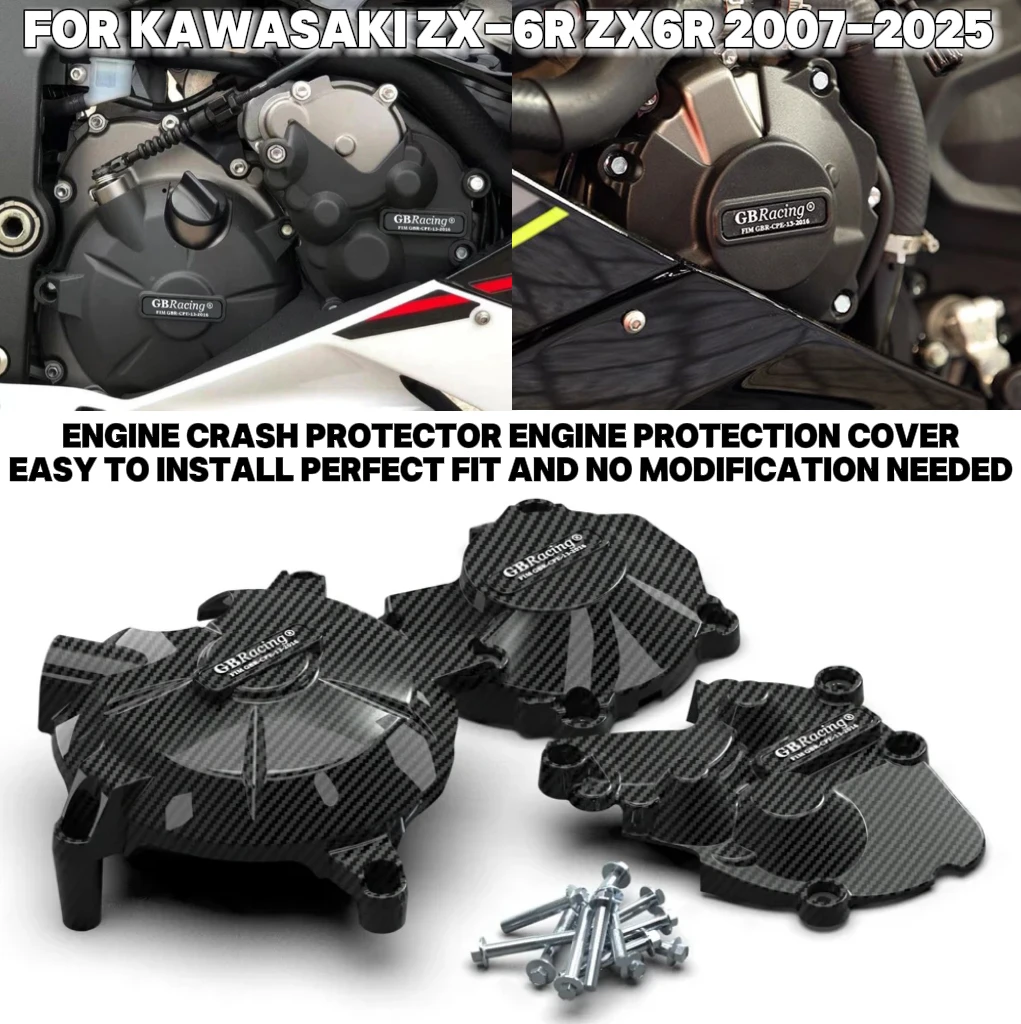 

Для Kawasaki Ninja ZX-6R ZX6R 2007-2025 капот двигателя мотоцикла защитный чехол двигатель устройство против падения GB Racing