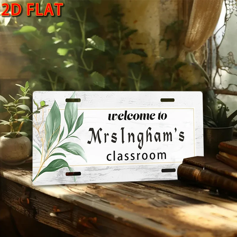 1 قطعة مخصص المعلم الفصول الدراسية لافتة للباب اسم شخصي علامة معدنية غرفة نوم تسجيل جدار غرفة الفن 6x12 بوصة