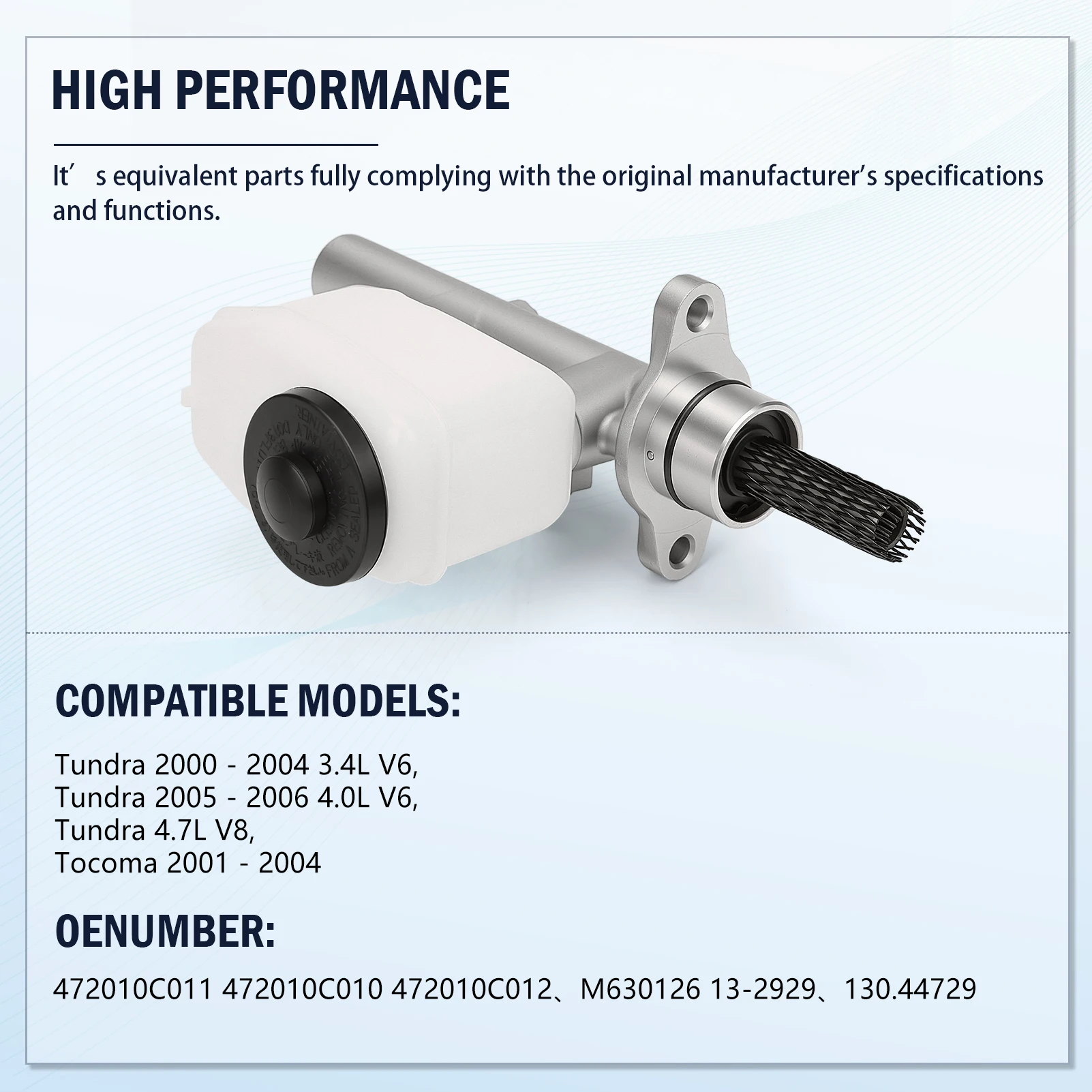 

Главный тормозной цилиндр, совместимый с Tundra Tocoma 2000-2006, замена MC390588 47201-0C012 47201-0C011