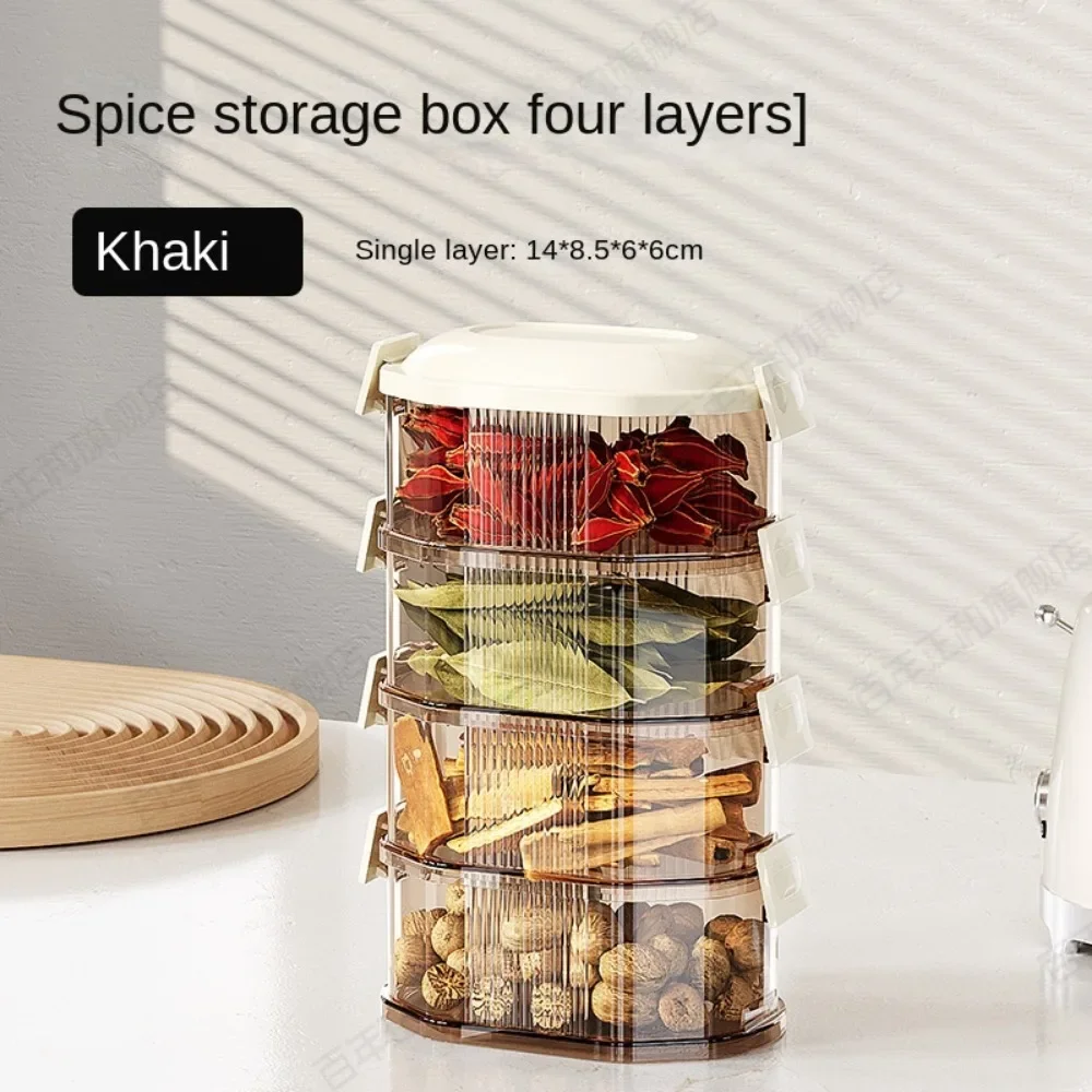 

Stacked Household Spice Storage Box, Kitchen Storage Box, Sealed Moisture-proof Seasoning Box