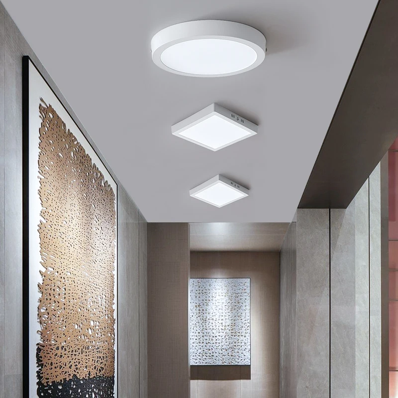 LED-Deckenleuchte, 110–265 V, ultradünnes Panel, LED-Licht für Wohnzimmer, Schlafzimmer, Innenbeleuchtung, 20 W, 30 W, quadratische runde Deckenleuchten – Detail 17