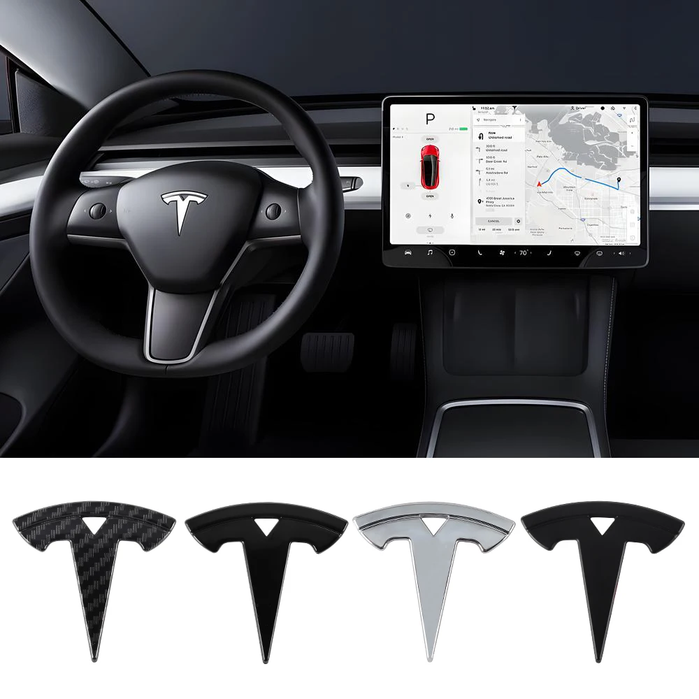 

Car Styling Steering Wheel Center Logo Covers Replacement Sticker For Tesla Model 3 Y S X Roadster Juguete SpaceX Cybertruck