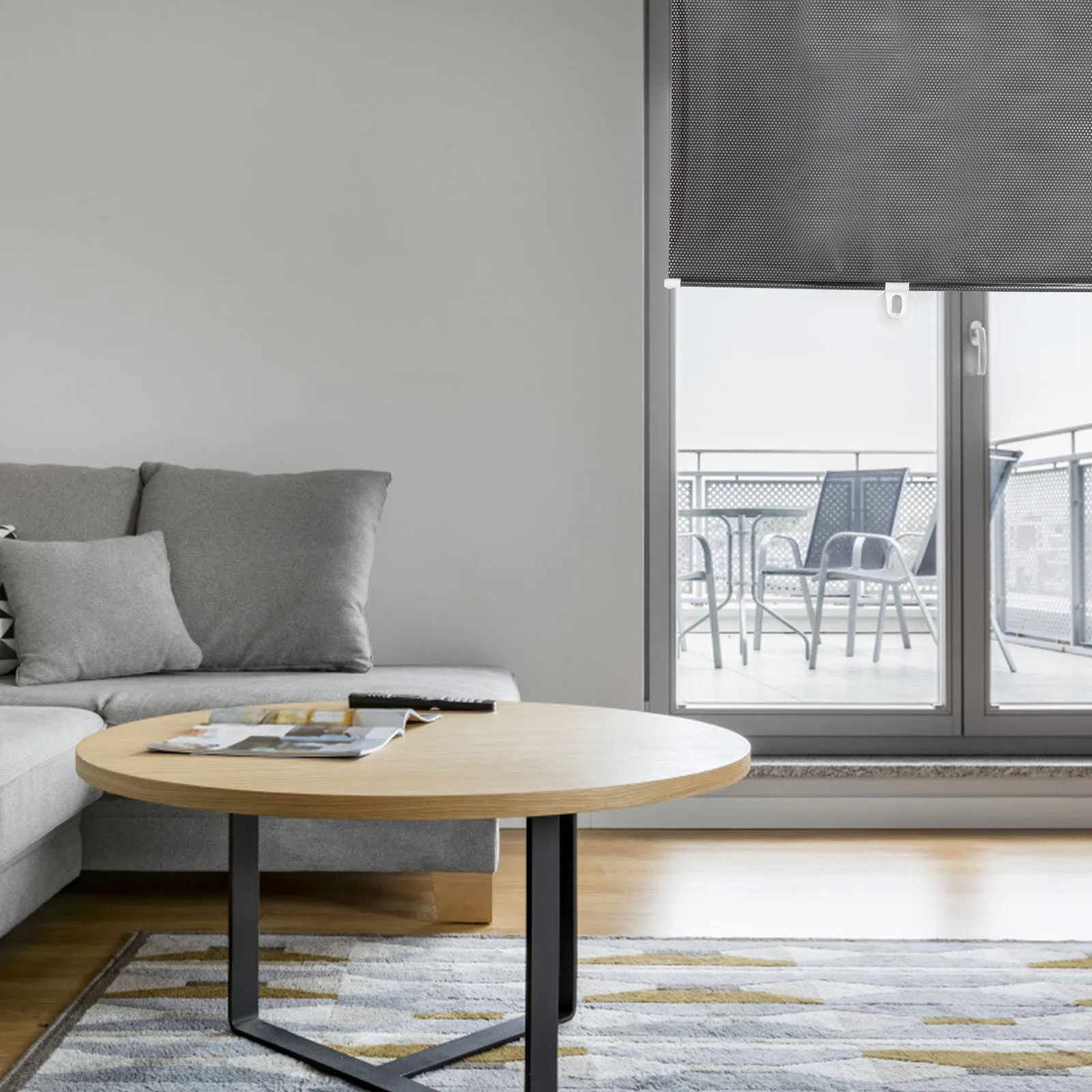 

Suction Cup Balcony Sunshade Curtain Black Mesh Dot Lightweight Portable Temporary Blinds Privacy Shade Suction Cup Sunshade