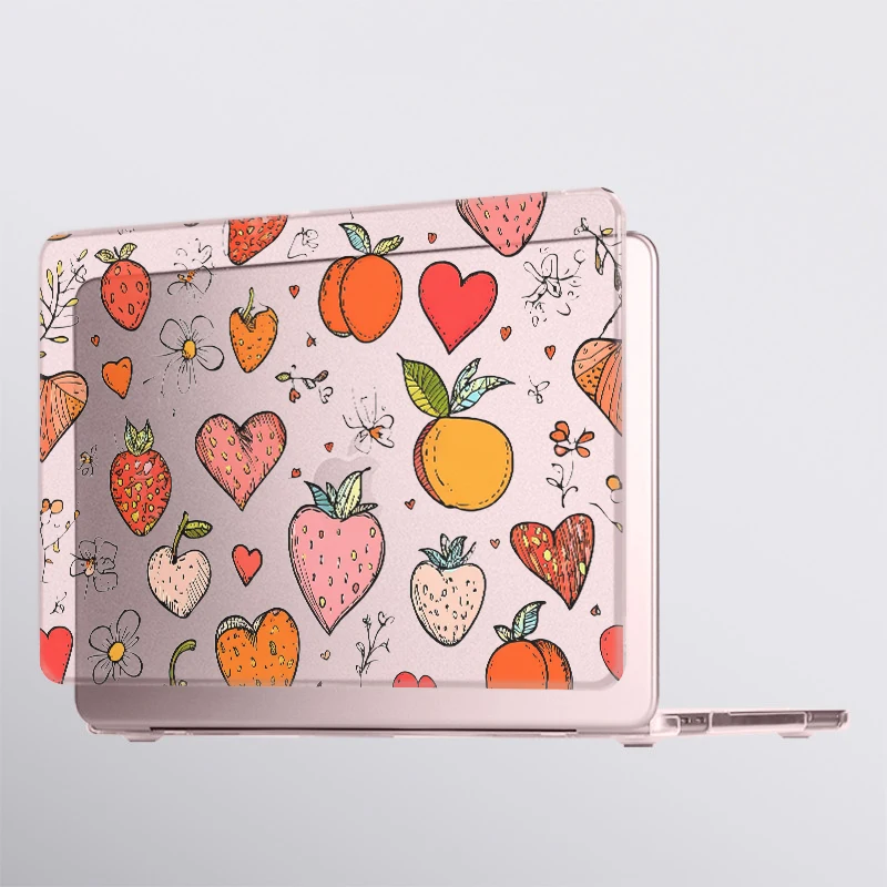 Herzförmige Erdbeer-Laptoptasche für MacBook Neo 13 Hülle für A18 Pro A3404 Cover für MacBook Neo 13 Ultradünne bedruckte Hülle