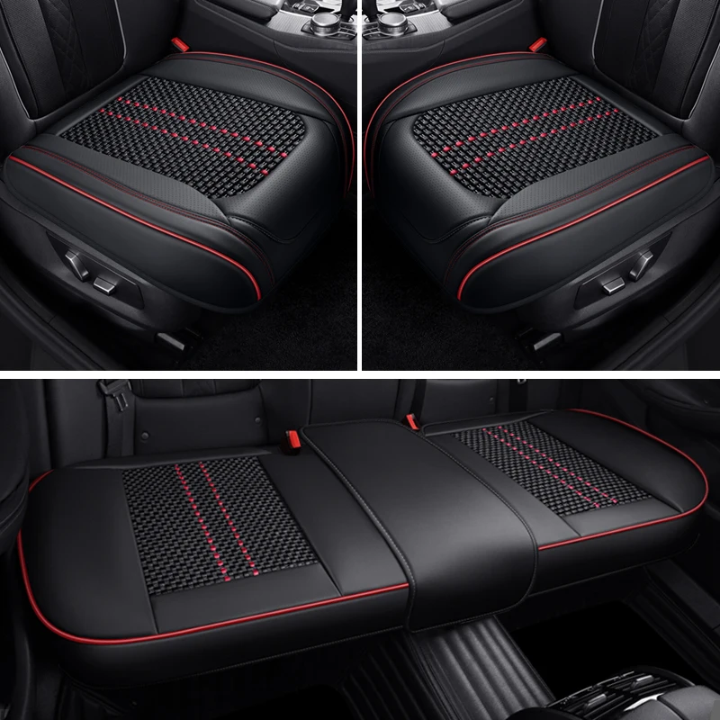 New Car Seat Cover Luxury Ice Silk Leather Front Seat Non-slip Cushion Universal Car Interior Protection Seat Cover Accessories