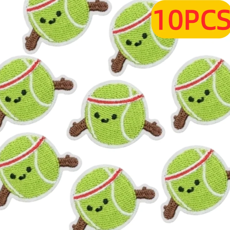 Patches Embroidery Iron on For Clothing DIY 10/12PCS Wholesale Sports Items Collection Badminton Basketball Football