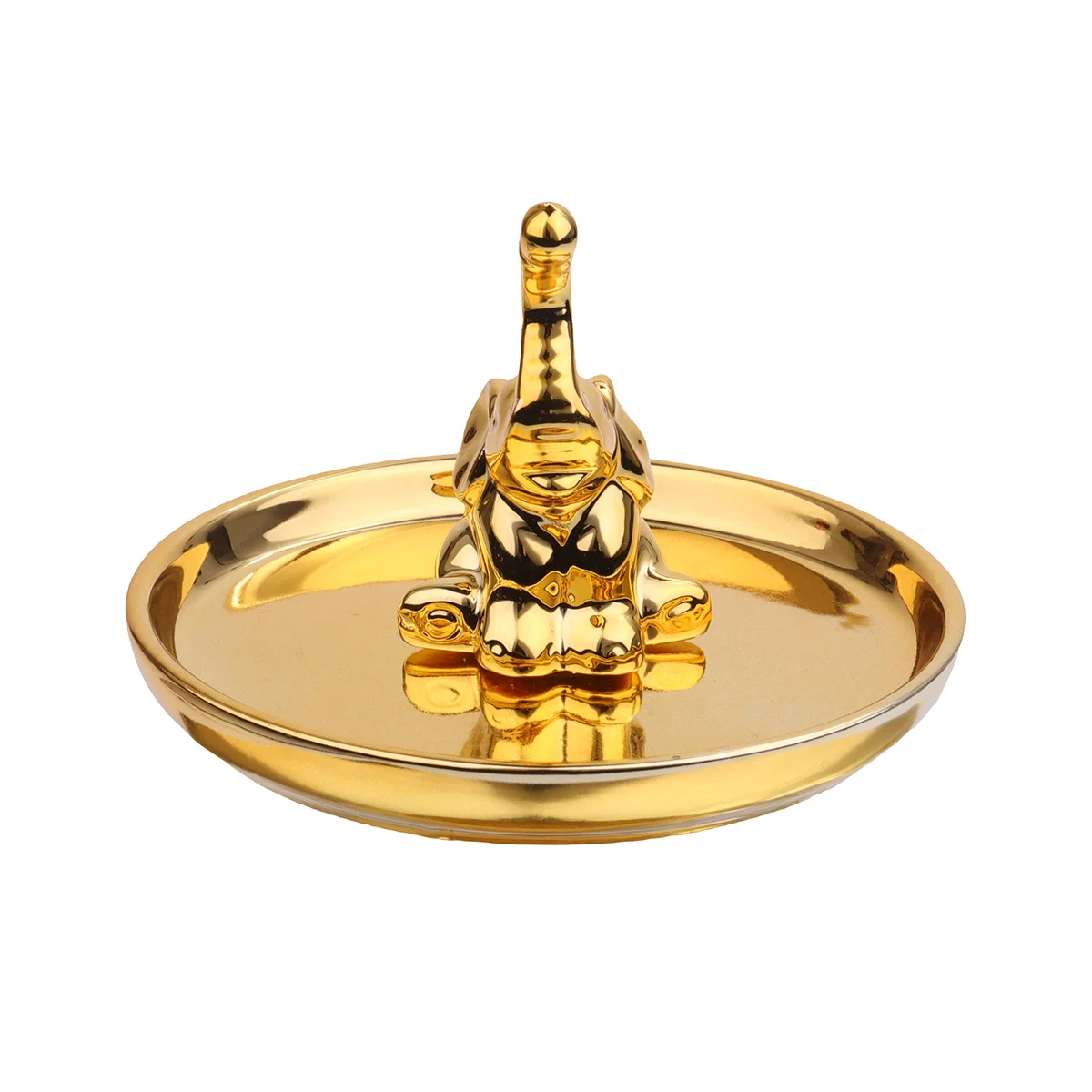 

Plated Gold Elephant Jewelry Tray Durable Organizer Jewelry Storage for Rings Earrings Keys Bracelets Bedroom Bathroom
