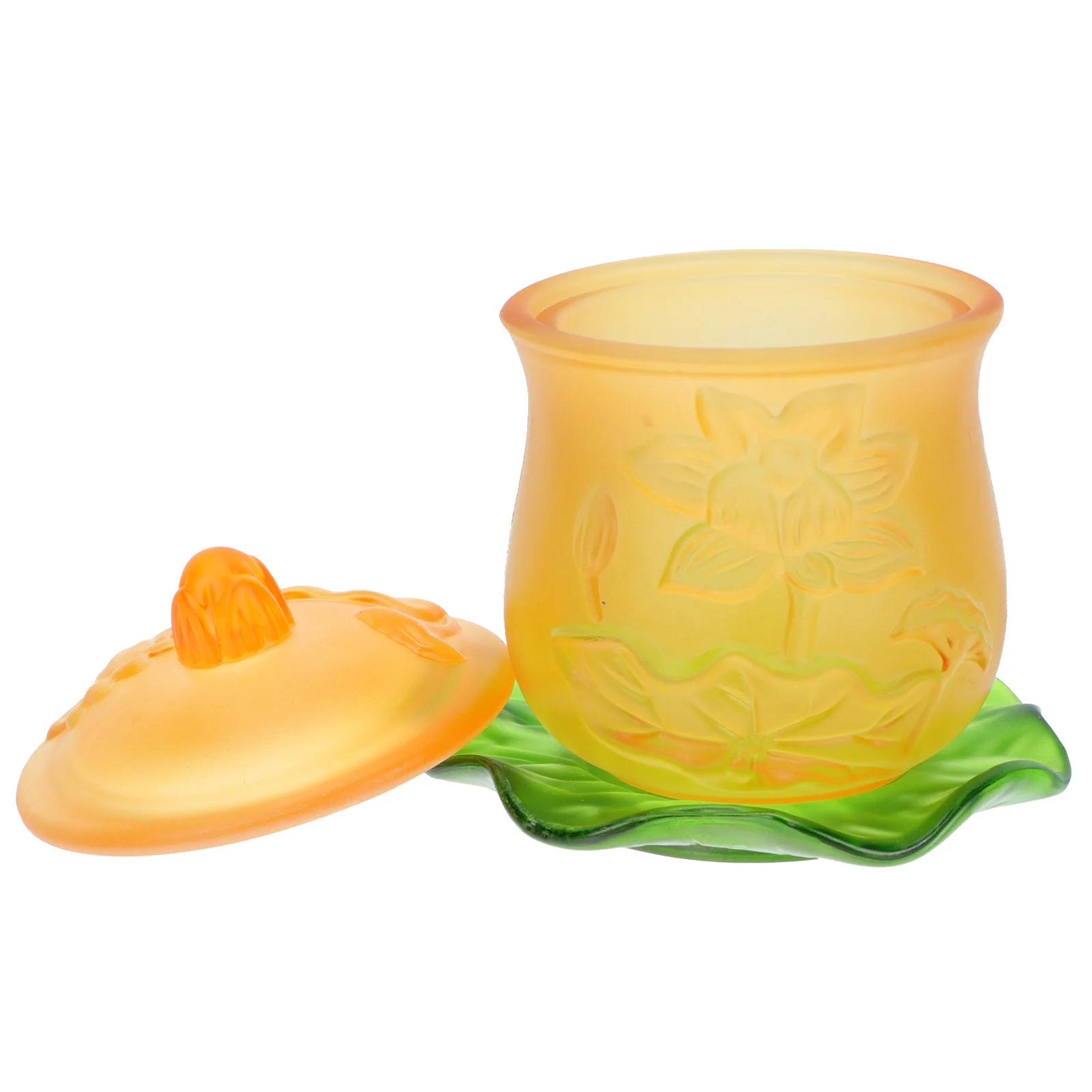 مجموعة واحدة من كوب الماء البوذي الرائع، مادة عالية الجودة، كوب اللوتس ذو سطح أملس عديم الرائحة لتزيين المنزل في المعبد