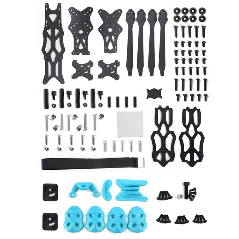 Per APEX HD 5 pollici HD5 telaio quadricottero + kit parti stampate 3D braccio da 5,5 mm in fibra di carbonio per FPV RC Racing Drone